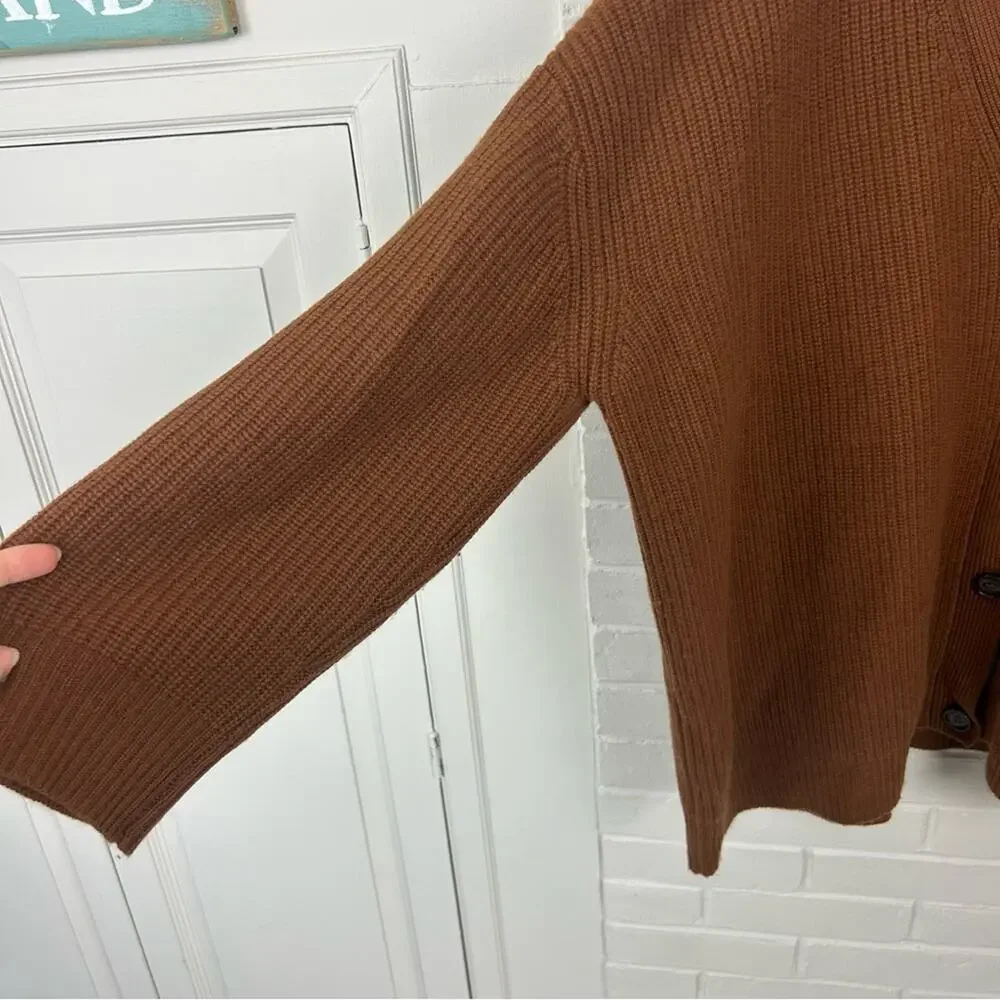 Jenni Kayne RARE Cinnamon Brown Cashmere Cocoon Cardigan Sweater Size XL